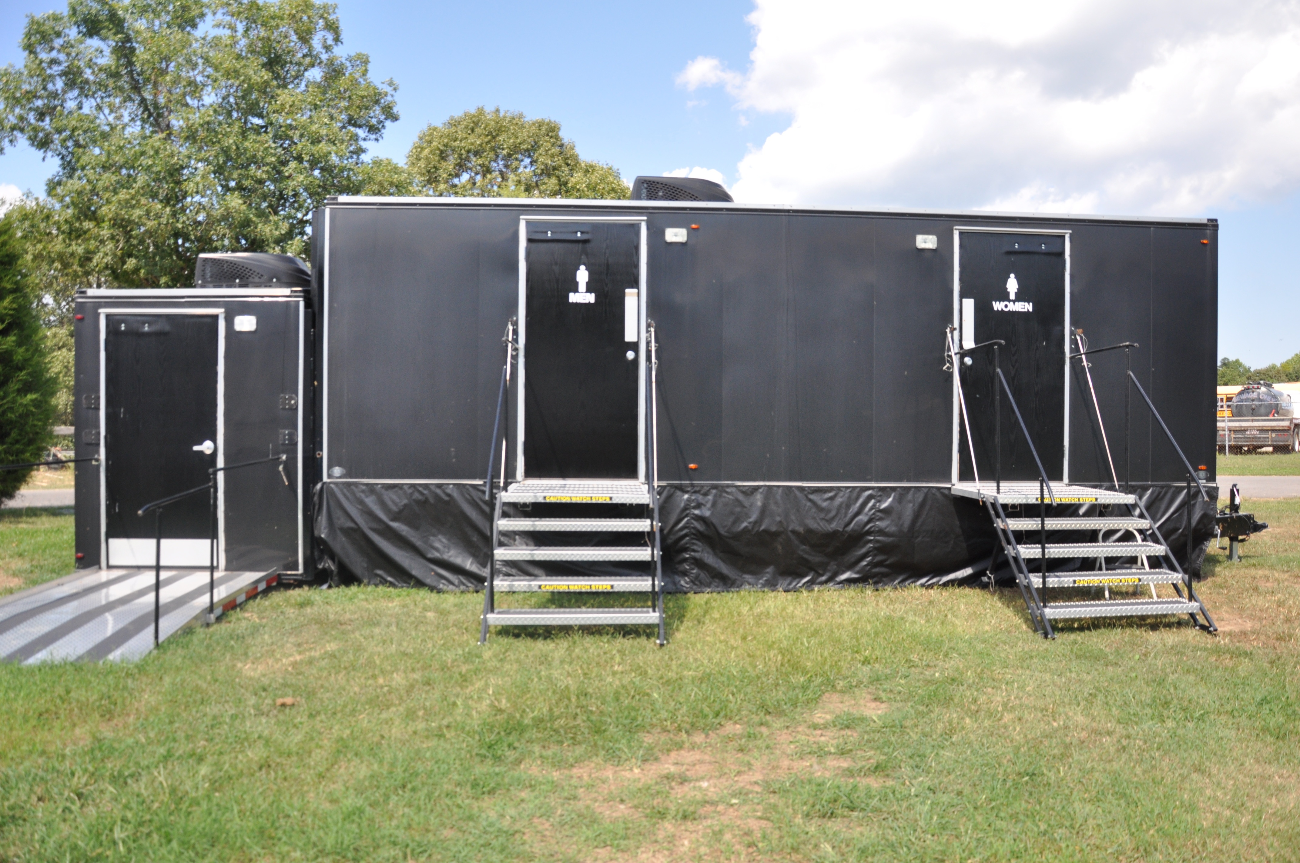 Crowd Pleasers luxury restroom trailer exterior